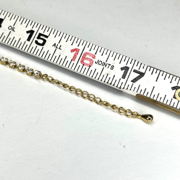 CZ Cubic Zirconia Square Station Link Necklace Fashion Jewelry 15.5 - 17.5" - Picture 6 of 7